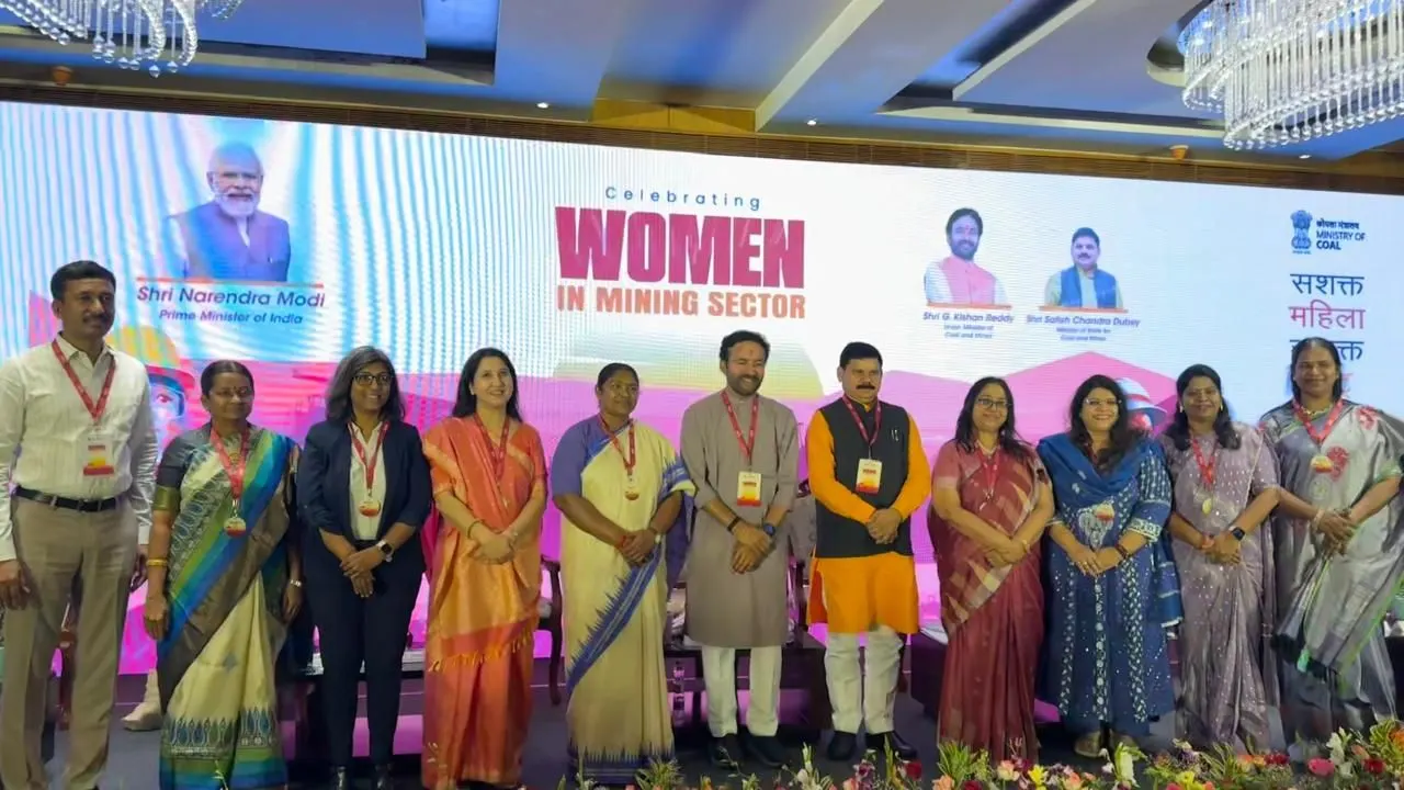 Guests and women professionals on stage at the Celebrating Women in Mining Sector event, March 2025
